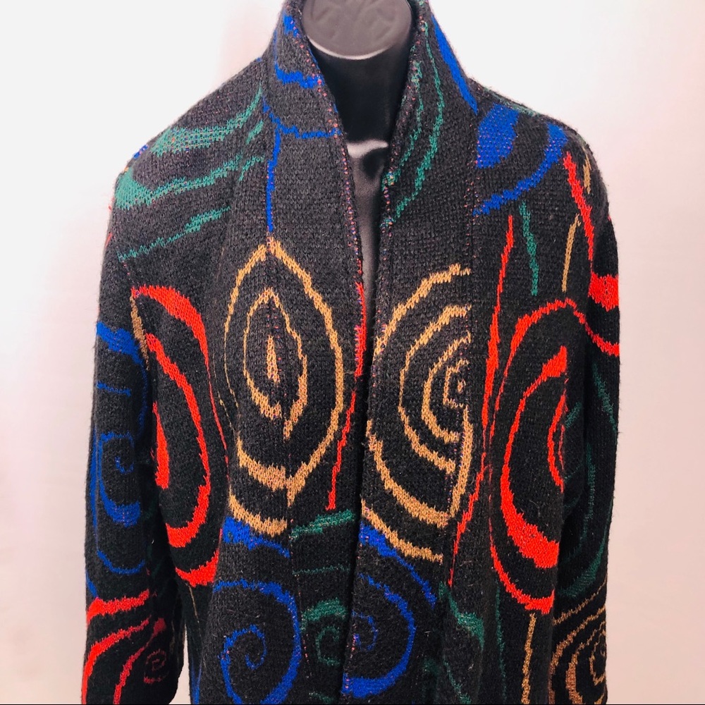 Knitted xtra-large pattern jacket made in Italy